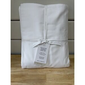 BOLL & BRANCH Signature Hemmed Sheet Set King White Luxury 100% Organic Cotton